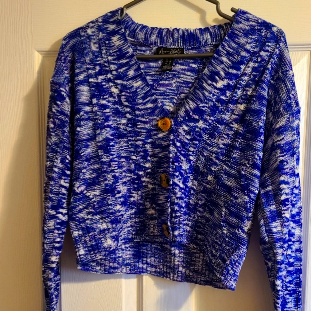 Crop button up sweater